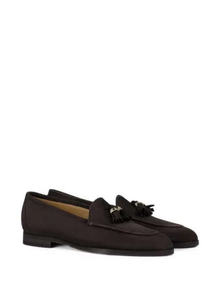 Pantofi loafer Doucal's din piele de căprioară maro