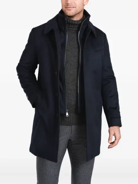 Palton Norwegian Wool de lână albastru