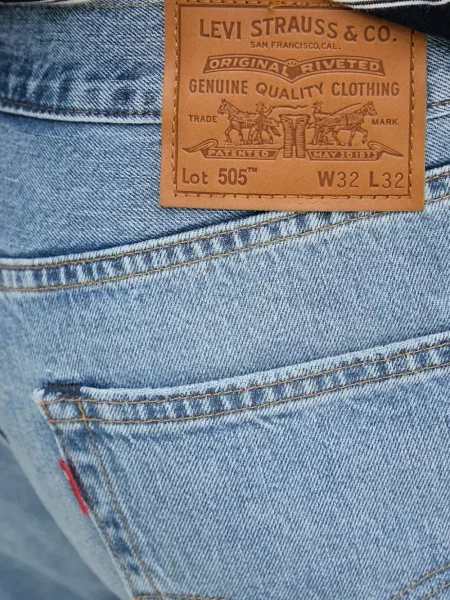 Blugi evazați Levi's® din piele de căprioară albastru