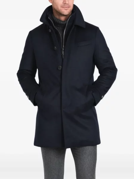 Palton Norwegian Wool de lână albastru