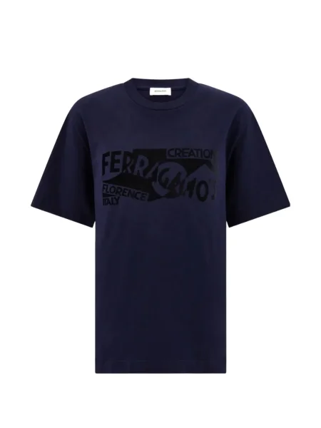 Tricou Ferragamo cu imagine albastru