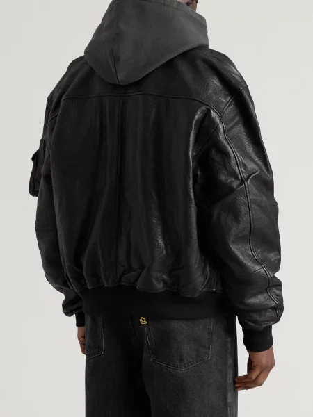 Kurtka skórzana Alpha Industries czarna