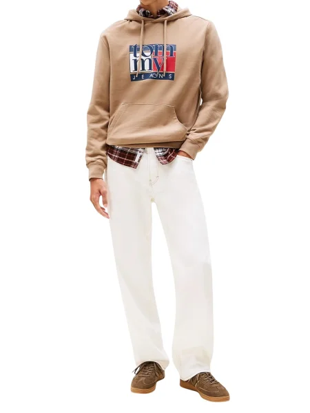 Hoodie Tommy Hilfiger Jeans s kapuco bela
