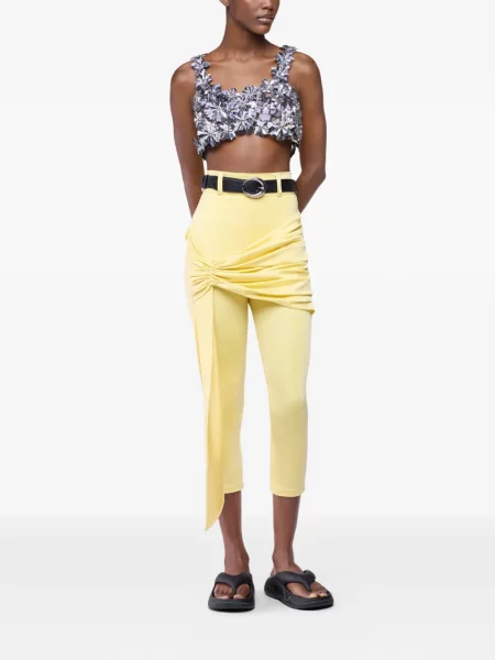 Pantaloni Rabanne drapate galben