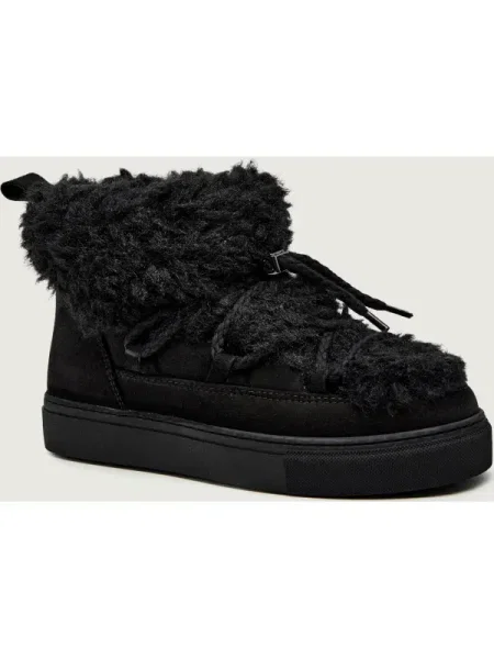 INUIKII Bocanci TEDDY LOW | shearling | zamsz negru