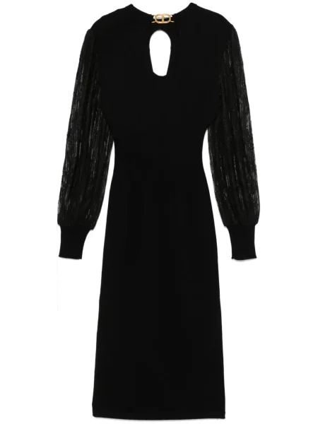 Rochie midi Twinset tricotate până la genunchi de costum negru
