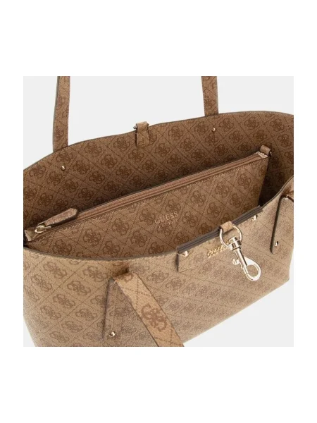 GUESS Shopper táska Brenton / világosbarna barna