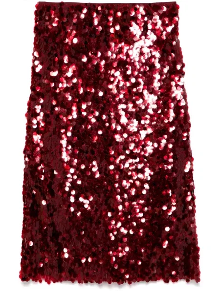 Fustă midi Vince până la genunchi roșu