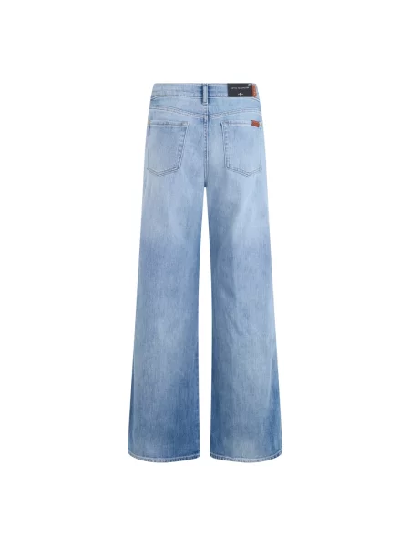 Szerokie jeansy 7 For All Mankind niebieskie