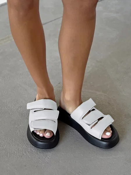 Шкіряні Шльопанці INNOE білий