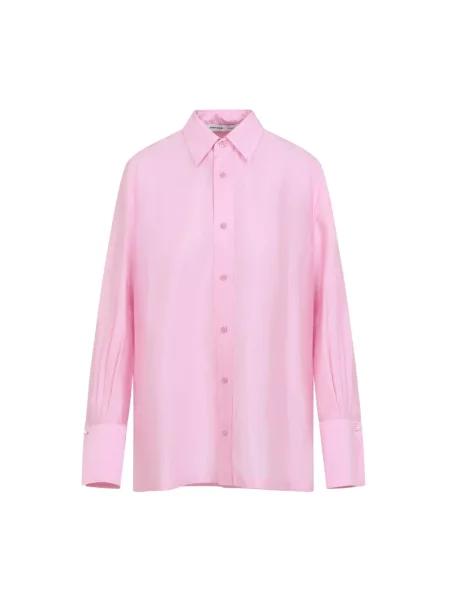 Jedwabna koszula Carven różowa