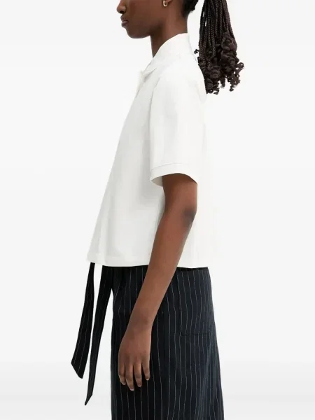 Polo Kenzo cu broderie cu dungi de tigru alb