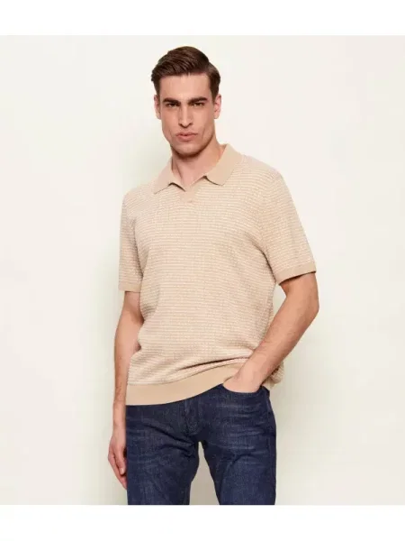 Tricou polo Michael Kors bej