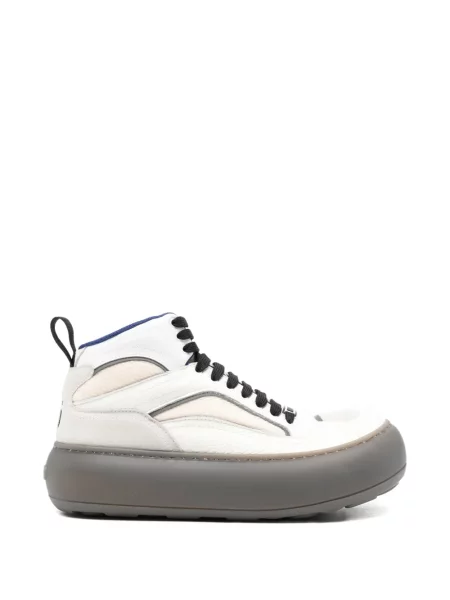 Sneakerși Moschino cu șireturi din dantelă alb