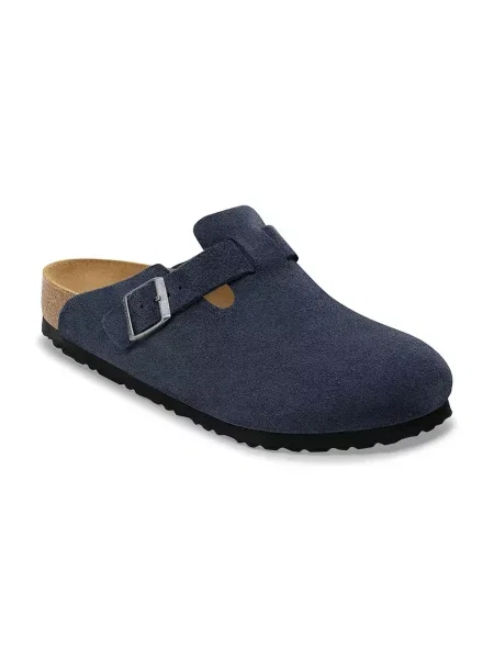 Birkenstock Mules încălțăminte Boston LEVE | narrow fit | piele întoarsă albastru