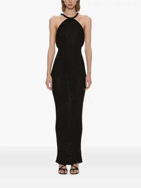 Rochie maxi Christopher Esber cu gât halter negru