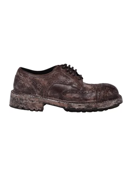 Półbuty Dolce And Gabbana skórzane brązowe