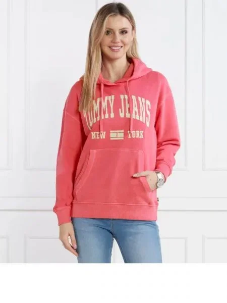 Tommy Jeans Hanorac TJW RLX WASHED VARSITY HOOD EXT | Relaxed fit roz
