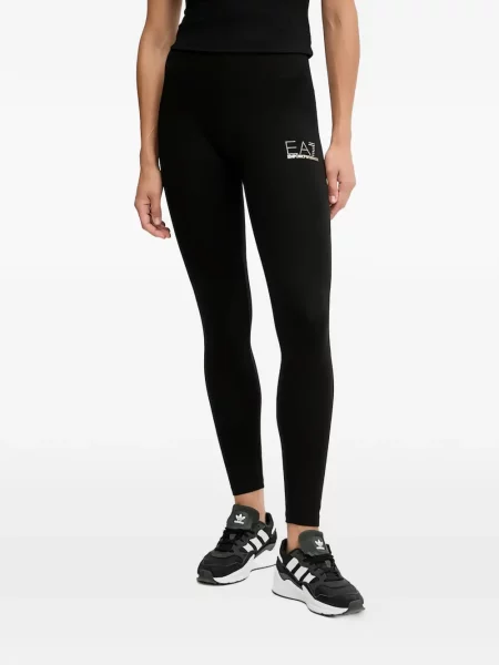 Leggings Ea7 Emporio Armani cu autograf negru