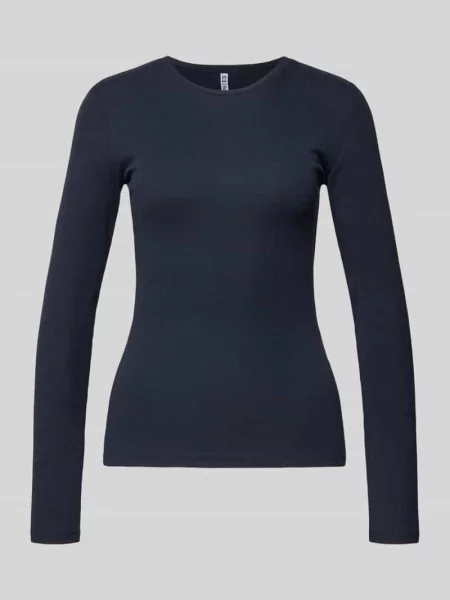 Bluzka z długim rękawem o kroju slim fit z mieszanki bawełny Pieces