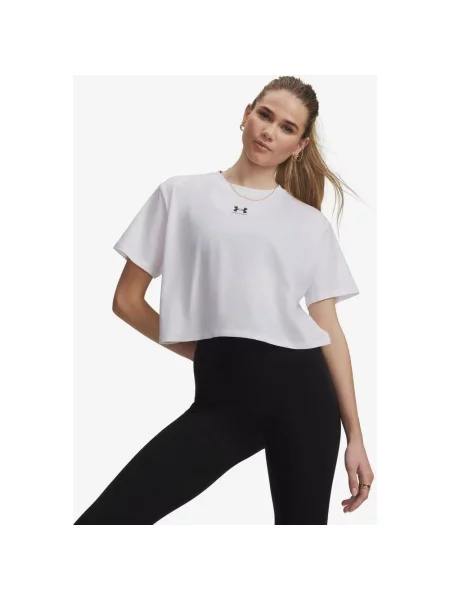 Koszulka z krótkim rękawem Under Armour Rival Boxy XS biały