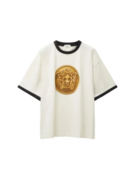 Dzianinowa koszulka Versace biała