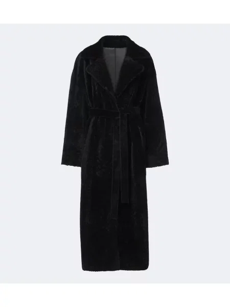 Reversibil haină din piele de oaie Arma plic din piele de oaie negru