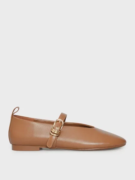 Кожаные балетки Prpy коричневые