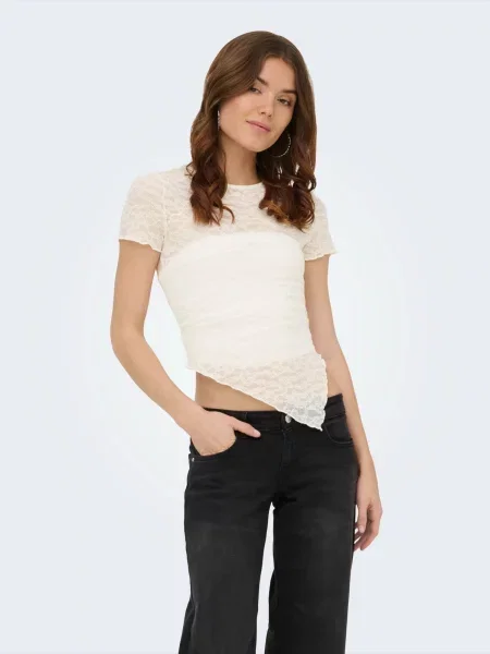 ONLY Tricou ONLLIVA' alb