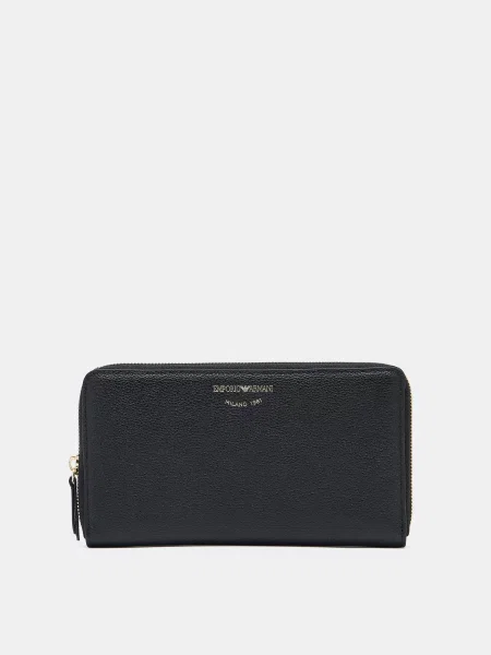 Кожаный кошелек Emporio Armani черный