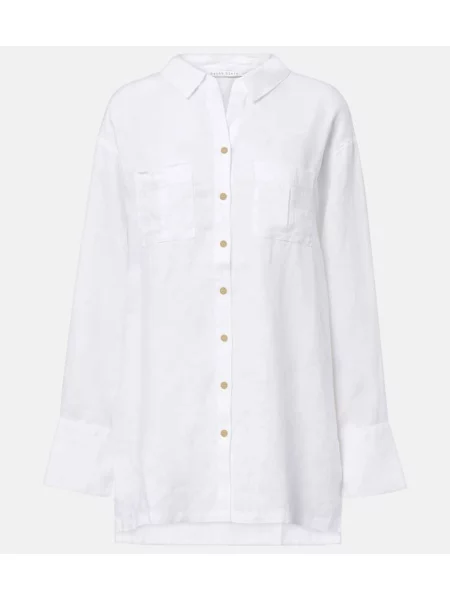 Lniany top Heidi Klein biały