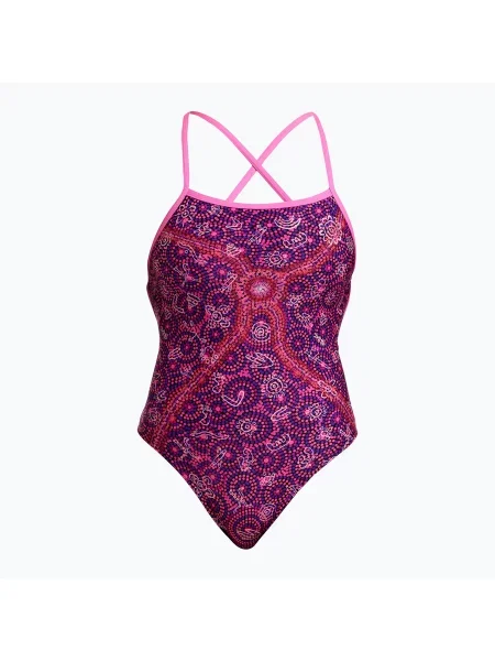 Дамски бански костюм от една част Funkita Strapped In One Piece walk together виолетово