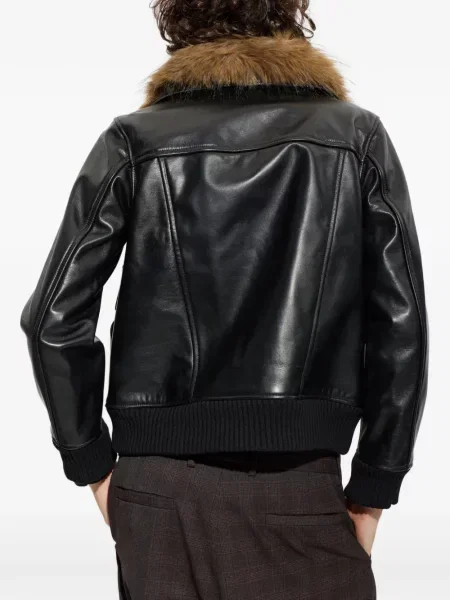 Gulerat geanta de piele Sacai negru
