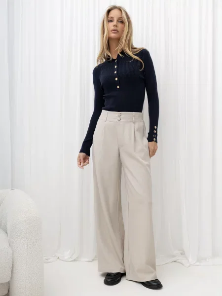 Hlače Italy Moda bež