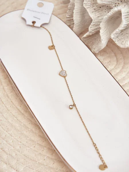 Brăţară Kesi cu motiv cu inimi auriu