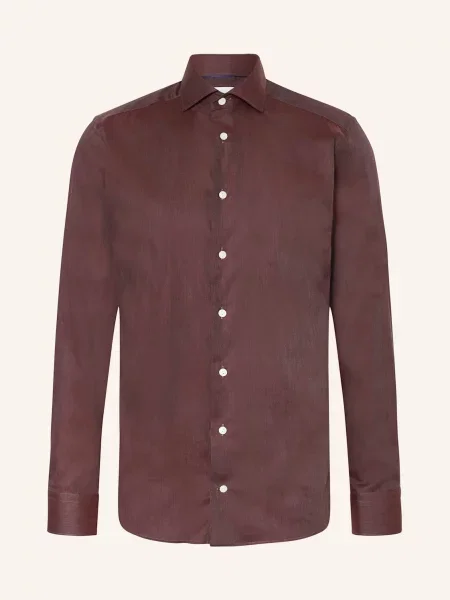 Eton Košile Slim Fit tmavě červená
