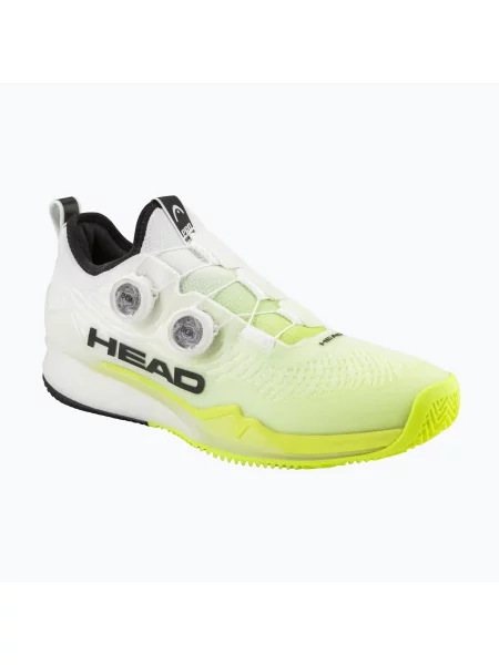 Férfi teniszcipő HEAD Endure Pro BOA Clay white/yellow. Méret: 43 EU fehér