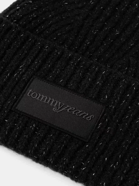 Čiapka s prímesou vlny Tommy Jeans čierna