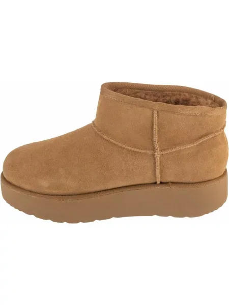 Botki Skechers skórzane brązowe