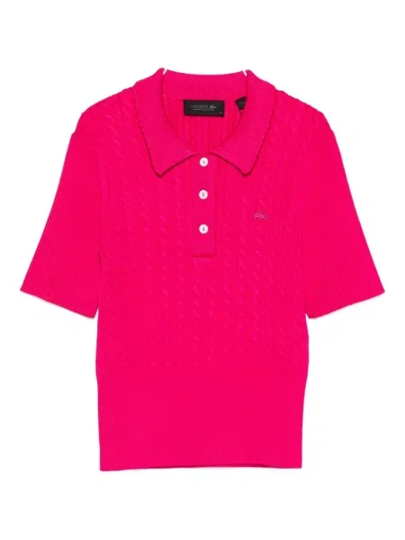 Polo Lacoste tricotate roz
