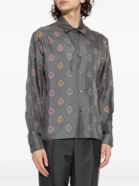 Cămașă Versace de mătase gri
