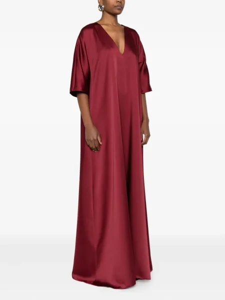 Maxi suknele Atu Body Couture satininis v formos iškirpte raudona