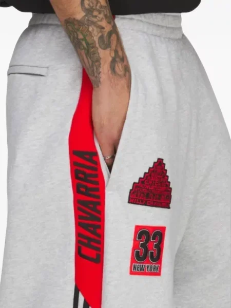 Pantaloni Adidas cu autograf alergare gri