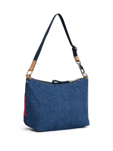 Tommy Jeans Ročna torba Tjw Archive Denim Shoulder Bag Modra bela