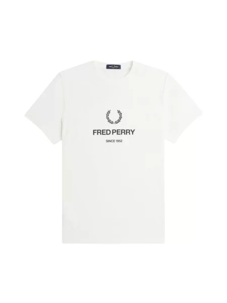 Koszulka Fred Perry z nadrukiem biała