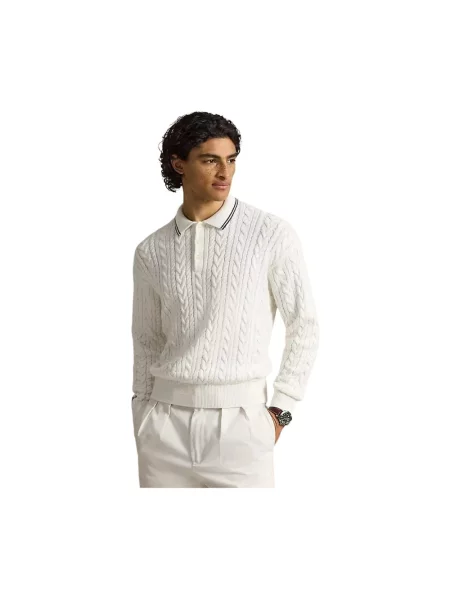 Dzianinowa koszulka polo Polo Ralph Lauren biała
