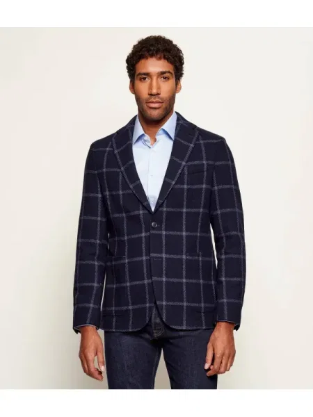 BOSS BLACK Gyapjú zakó fekete