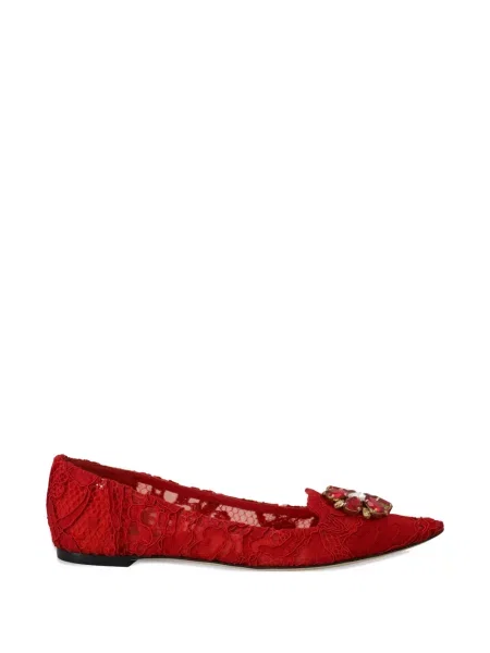Balerini Dolce & Gabbana din dantelă roșu