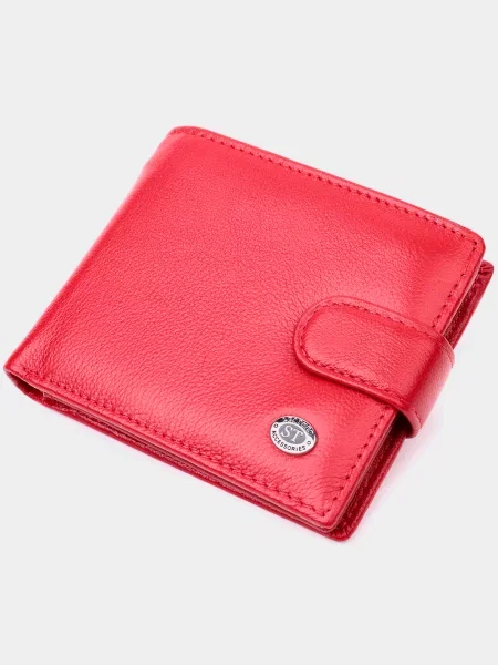 Кожаный кошелек St Leather Accessories красный