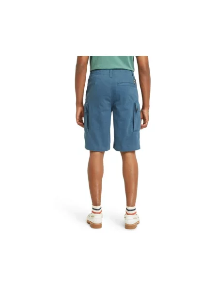 Krótkie szorty cargo Timberland z twillu niebieskie